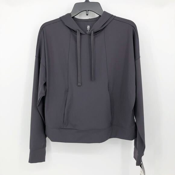 IDEOLOGY Womens Hoodie Small Grey Deep Charcoal Sweatshirt Pocket NWT - Picture 4 of 13